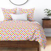 Sweet Summer Bright Checker White BG - Medium Scale