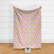 Sweet Summer Bright Checker White BG - Medium Scale