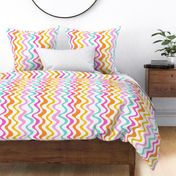 Sweet Summer Bright Groovy Stripe White BG - Large Scale.