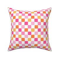 Sorbet Summer Groovy Checks White BG - Small Scale