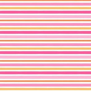 Sorbet Summer Pink and Orange Stripe White BG - XS Scale