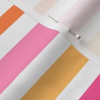 Sorbet Summer Pink and Orange Stripe White BG - Medium Scale
