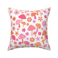 Sorbet Summer Flowers and Mushrooms White BG - Large Scale