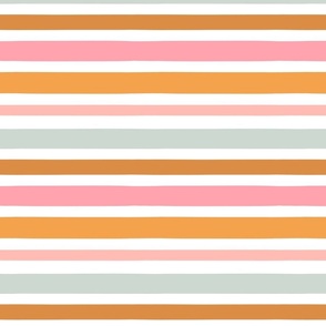 Boho Summer Stripe White BG - Medium Scale