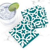 Papercut Fabric teal-green