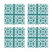 Papercut Fabric teal-green