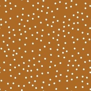 Medium Scale // Halloween Spots and Dots on Copper Burnt Sienna Brown