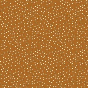 Micro Mini Scale // Halloween Spots and Dots on Copper Burnt Sienna Brown 