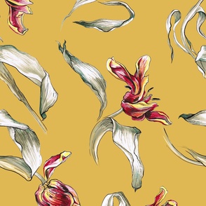 Jumbo Tulips | Cream Gold Background