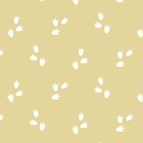 Dragon Footprint Minimalist // White on Mustard // Forest Floor // Mini 