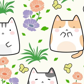 Kawaii Kitties in Spring