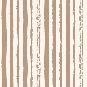Mushroom And Cream Textured Stripes