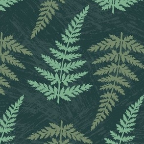 Verdant Ferns: Textured Green Fern Leaves Pattern 20in