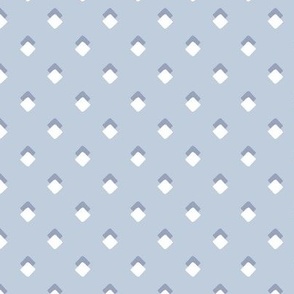 Cubes / small scale / blue grey modern geometric minimal shapes pattern 