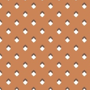 Cubes / small scale / rust brown boho modern geometric minimal shapes pattern 