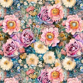 Pink Floral Collage