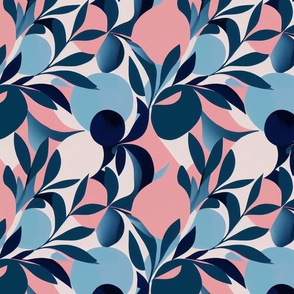 Geometric Floral Leaves and Circles