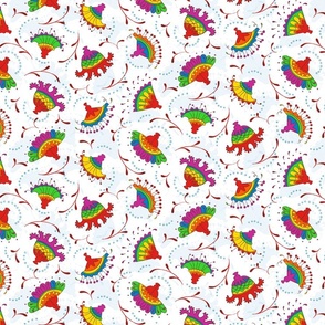 Rainbow Floral Chintz -- Modern Rainbow Pride Floral Fans -- Modern Chintz in Rainbow Pride Colors -- 16.67in x 16.67in repeat -- 300dpi (50% of Full Scale)