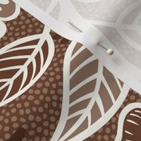 07 Soft Spring- Victorian Floral- Off White on Cinnamon Brown- Climbing Vine with Flowers- Petal Signature Solids - Earth Tones- Terracotta- Natural- Neutral- William Morris Wallpaper- Large