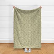 08 Soft Spring- Victorian Floral-Moss Green on Off White- Climbing Vine with Flowers- Petal Signature Solids - Earth Tones- Olive- Earthy Green- Mini