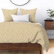 10 Soft Spring- Victorian Floral- Off White on Honey Mustard- Climbing Vine with Flowers- Petal Signature Solids - Earth Tones- Gold- Golden- Ocher- Natural- William Morris- Mini