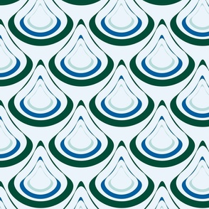 [Medium] Art Deco Water Drop Green Blue