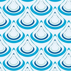 [Medium] Art Deco Water Drop Blue Waves