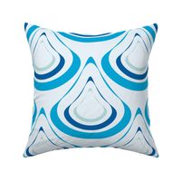 [Large] Art Deco Water Drop Blue Waves