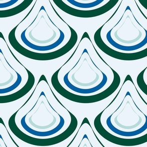[Large] Art Deco Water Drop Green Blue