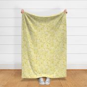 11 Soft Spring- Victorian Floral- Off White on Buttercup Yellow- Climbing Vine with Flowers- Petal Signature Solids - Bright Pastel- Gold- Golden-  Natural- William Morris- Medium 