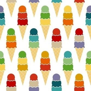 Medium Scale Birthday Party Time Colorful Ice Cream Cones