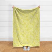 12 Soft Spring- Victorian Floral-Lemon Lime Yellow on Off White- Climbing Vine with Flowers- Petal Signature Solids - Bright Yellow- Gold- Golden- Natural- William Morris Wallpaper- Medium