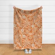 14 Soft Spring- Victorian Floral- Off White on Carrot Orange- Climbing Vine with Flowers- Petal Signature Solids - Bright Orange- Pumpkin- Natural- William Morris Wallpaper- Extra Large