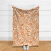14 Soft Spring- Victorian Floral-Carrot Orange on Off White- Climbing Vine with Flowers- Petal Signature Solids - Bright Orange- Pumpkin- Natural- William Morris Wallpaper- Extra Large