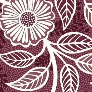 16 Soft Spring- Victorian Floral- Off White on Wine- Climbing Vine with Flowers- Petal Signature Solids - Earth Tones- Burgundy- Dark Red- Natural- William Morris Wallpaper- Large