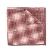 Brick Red Watercolor Gingham - Ditsy Scale - Maroon Oxblood Checkers Buffalo Plaid Checkers Picnic