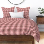 Brick Red Watercolor Gingham - Small Scale - Maroon Oxblood Checkers Buffalo Plaid Checkers Picnic