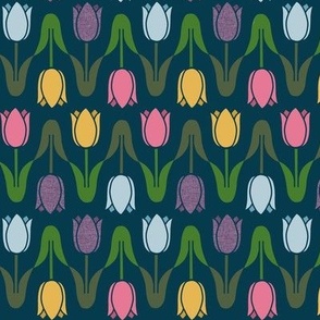 Leaf to Leaf Tulips // Magical Meadow on Persian Blue