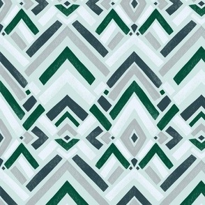 Bold Green Hand Painted Chevron