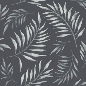 palm leaves charcoal - 8" repeat