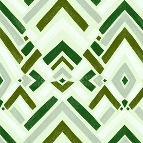 Olive Green Hand Painted Chevron
