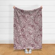 16 Soft Spring- Victorian Floral- Wine on Off White- Climbing Vine with Flowers- Petal Signature Solids - Earth Tones- Burgundy- Dark Red- Natural- William Morris Wallpaper- Extra Large