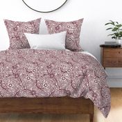 16 Soft Spring- Victorian Floral- Wine on Off White- Climbing Vine with Flowers- Petal Signature Solids - Earth Tones- Burgundy- Dark Red- Natural- William Morris Wallpaper- Medium