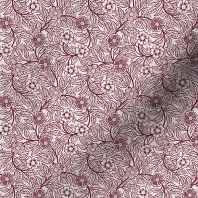 16 Soft Spring- Victorian Floral- Wine on Off White- Climbing Vine with Flowers- Petal Signature Solids - Earth Tones- Burgundy- Dark Red- Natural- William Morris Wallpaper- ssMicro