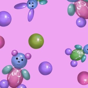 Balloons on a pink background