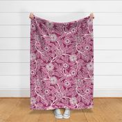 18 Soft Spring- Victorian Floral- Off White on Bubble Gum Pink- Climbing Vine with Flowers- Petal Signature Solids - Magenta- Bright Pink- Natural- William Morris Wallpaper- Extra Large