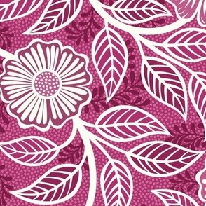 18 Soft Spring- Victorian Floral- Off White on Bubble Gum Pink- Climbing Vine with Flowers- Petal Signature Solids - Magenta- Bright Pink- Natural- William Morris Wallpaper- Medium