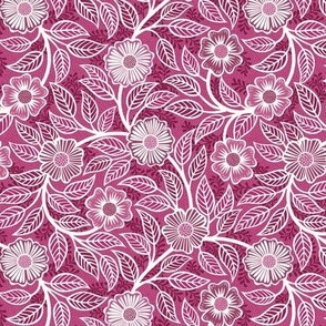 18 Soft Spring- Victorian Floral- Off White on Bubble Gum Pink- Climbing Vine with Flowers- Petal Signature Solids - Magenta- Bright Pink- Natural- William Morris Wallpaper- Mini