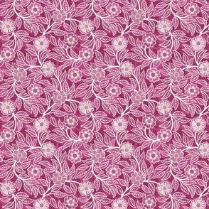 18 Soft Spring- Victorian Floral- Off White on Bubble Gum Pink- Climbing Vine with Flowers- Petal Signature Solids - Magenta- Bright Pink- Natural- William Morris Wallpaper- ssMicro