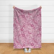 18 Soft Spring- Victorian Floral-Bubble Gum Pink on Off White- Climbing Vine with Flowers- Petal Signature Solids - Magenta- Bright Pink- Natural- William Morris Wallpaper- Extra Large